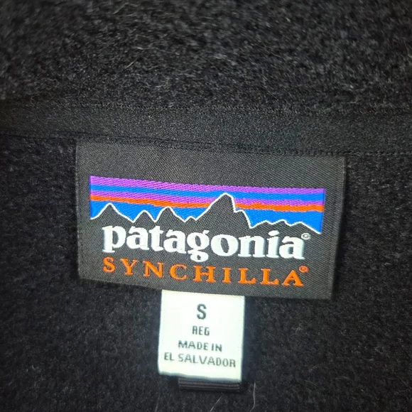 Patagonia Synchilla Fleece Vest Black Mens Small Company Embroidered Jacket - Picture 4 of 11